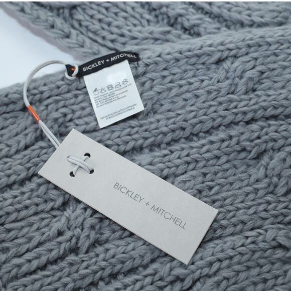 Bickley + Mitchell Amsterdam Knit Fringe Scarf - Steel Grey - NWT - Picture 3 of 5